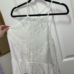 White Lacy Cross-Back Cami Top